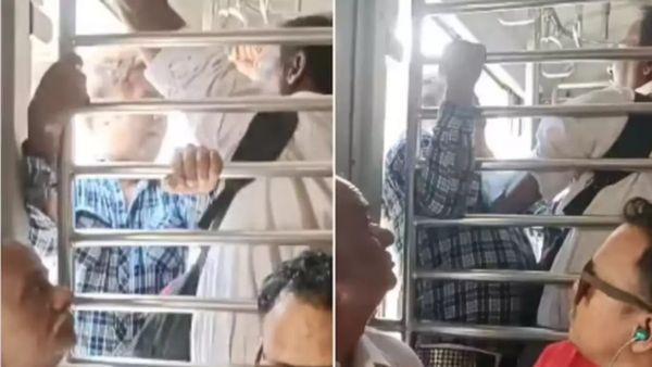 ट्रेन के दरवाजे के पास धक्का-मुक्की करते दिखे यात्री, वायरल हुआ मुंबई लोकल का VIDEO