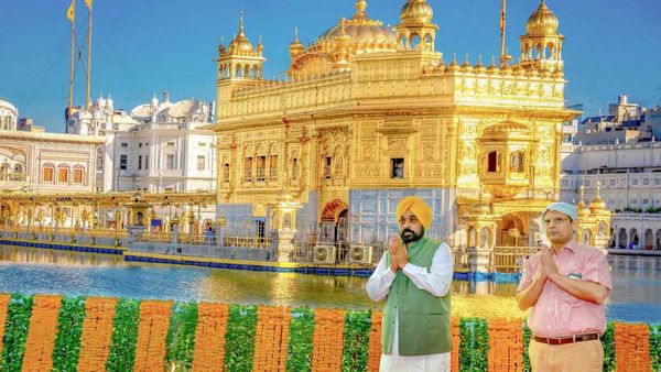 पंजाब सचिवाल में लगी 29 फुट लंबी श्री हरिमन्दिर साहिब तस्वीर, सीएम मान ने लोगों की समर्पित