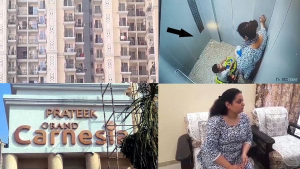 Ghaziabad: लिफ्ट ने फिर खतरे में डाली माँ-बेटे की जान, 15 मिनट तक थमी रहीं सांसे, CCTV Video Viral