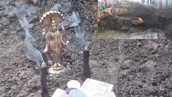 खुदाई से निकली मिट्टी में खेल रहे थे बच्चे, मिली भगवान विष्णु की प्राचीन मूर्ती.. ग्रामीणों ने की पूजा शुरू