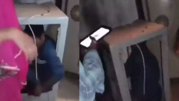 VIRAL VIDEO: देर रात प्रेमिका से मिलने पहुंचे शख्स पर घरवालों को हुआ शक, कूलर में जा छिपा बेचारा