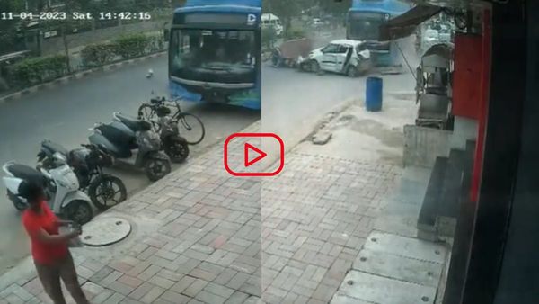 Delhi: बेकाबू DTDC बस ने रौंदी, आटो, कार, बाइक, कैसे बची एक युवती की जान, देखें CCTV फुटेज