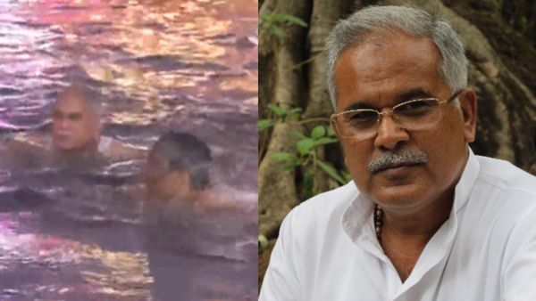 छत्तीसगढ़ के CM भूपेश बघेल ने खारून नदी में लगाई डुबकी, कार्तिक पूर्णिमा के मौके पर किया पूजन