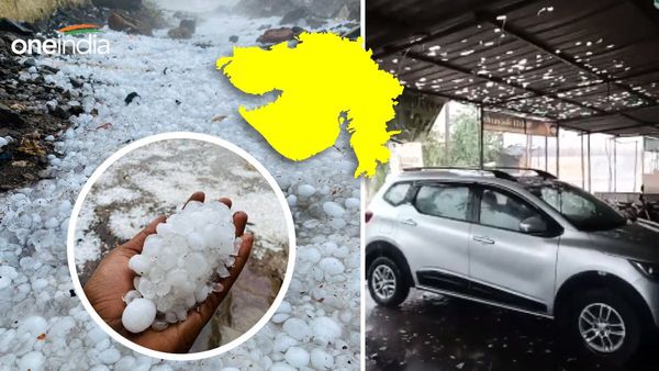 ये शिमला-मनाली नहीं गुजरात है जनाब! आसमान से गिरने लगे पत्थर जैसे ओले, टूट गई पार्किंग शेड