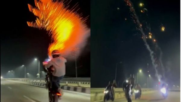 Video: जान जोखिम में डाल ये कैसी दिवाली, बाइक चलाते हुए फोड़े पटाखे, बाइकर्स ग्रुप ने किया खतरनाक स्टंट
