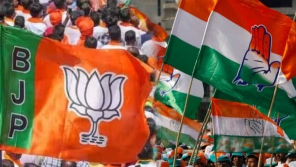 Assembly Elections: विधानसभा चुनावों में कांग्रेस खो रही अपनी बढ़त, तीन राज्यों में बराबरी पर आई भाजपा 
