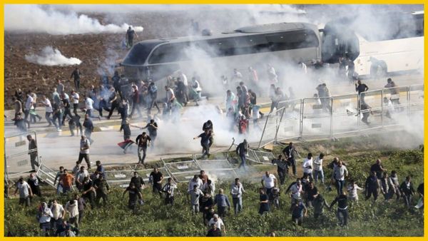 तुर्की में फिलिस्तीन समर्थकों का उग्र प्रदर्शन, US आर्मी के एयरबेस पर सैंकड़ों की भीड़ ने किया हमला