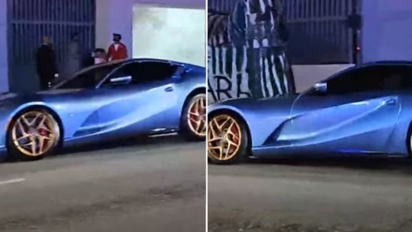 दो मिनट में करोड़ों की गाड़ी का बन गया कचरा, एक्टर की Ferrari खड़े वाहन से टकराई और फिर...
