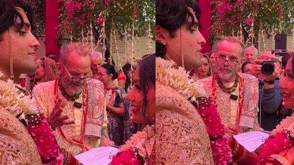 राधे-राधे! गमछा ओढ़कर विदेशी पंडित ने बोले मंत्र, हिंदू रीति रिवाजों से हुई शादी का वीडियो VIRAL
