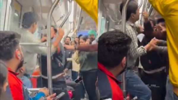 फिर जंग का अखाड़ा बनी दिल्ली मेट्रो! दो लोगों के बीच जबरदस्त मारपीट का VIDEO आया सामने 