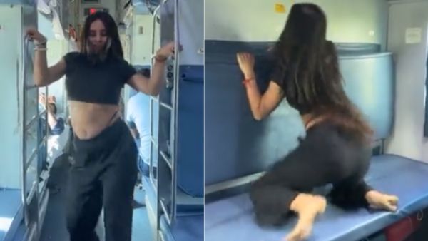 चलती ट्रेन में फिर पार हुई अश्लीलता की सारी हदें! कमर मटकाती लड़की ने खींचा लोगों का ध्यान, वीडियो VIRAL