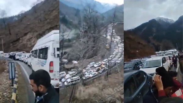 मनाली से अटल टनल के बीच लगा 5 किलोमीटर लंबा जाम, घंटो फंसे रहे लोग, देखें वीडियो