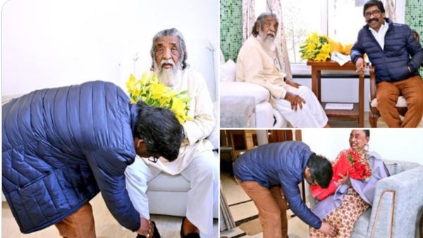 Jharkhand News: सीएम हेमंत सोरेन ने लिया दिशोम गुरुजी का आशीर्वाद, सोशल मीडिया पर साझा की तस्वीरें