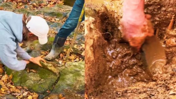 खुदाई करते हुए लोगों को मिट्टी में मिले टुकड़े, धोने पर उड़े सबके होश, वायरल हुआ VIDEO