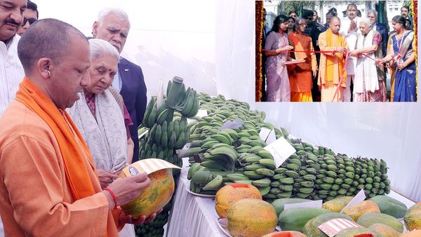 लखनऊ: सीएम योगी और राज्‍यपाल ने राजभवन में प्रादेशिक शाकभाजी और पुष्प प्रदर्शनी-2024 का किया शुभारंभ