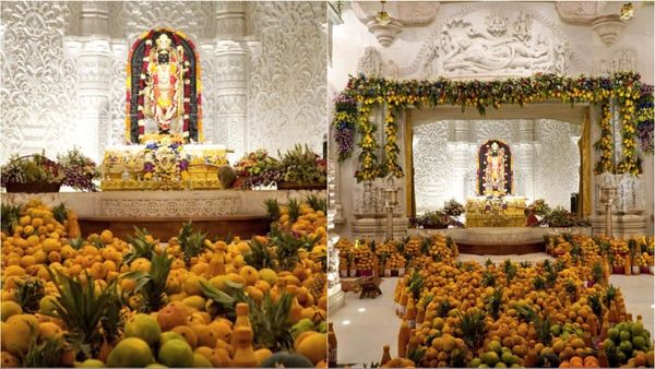 अक्षय तृतीया पर रामलला को लगा 11 हजार हापुस आमों का भोग, 56 प्रकार के फलों से सजा राम मंदिर