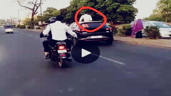 Bhopal News: ट्रैफिक पुलिस के जवान को मारी टक्कर, बोनट पर बैठे आरक्षक का वीडियो वायरल, पिपलानी की घटना