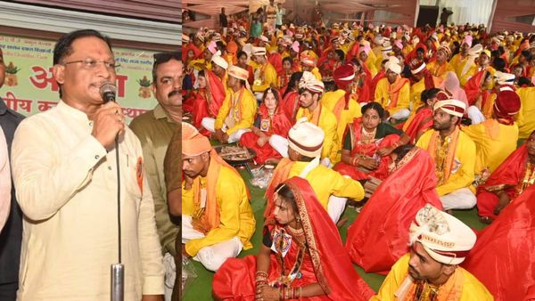 CG: दुर्ग में परिणय सूत्र में बंधे 250 दिव्यांग जोड़े, सीएम विष्णुदेव साय ने दिया आशीर्वाद
