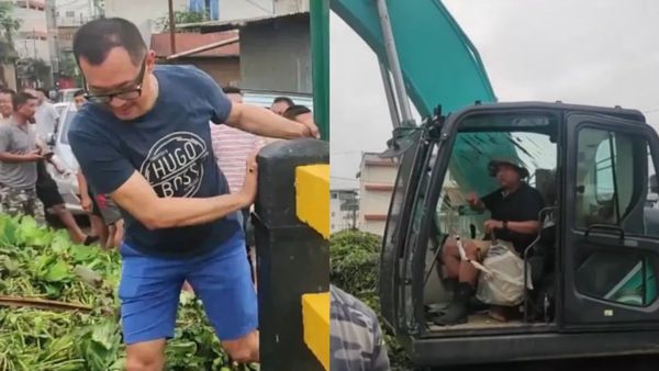 साइक्लोन रेमल ने मणिपुर में मचाई तबाही, बाढ़ के बीच बुलडोजर से कचरा हटाते दिखे बीजेपी विधायक