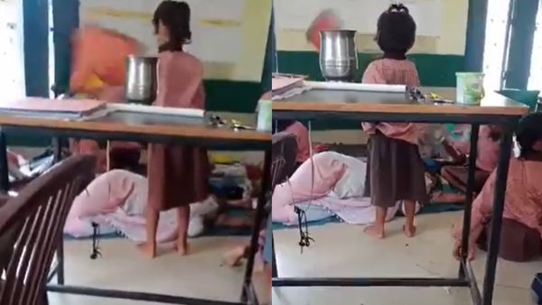 Aligarh: चटाई बिछाकर क्लास रूम में सो गई टीचर, छोटी-छोटी बच्चियों से कराया पंखा