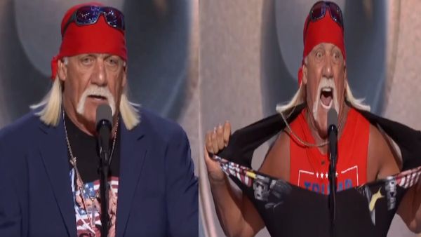 अमेरिकी चुनाव प्रचार में कूदे WWE के मशहूर रेसलर स्‍टार हल्क होगन, शर्ट फाड़ कर इन्‍हें बताया अपना हीरो, Video