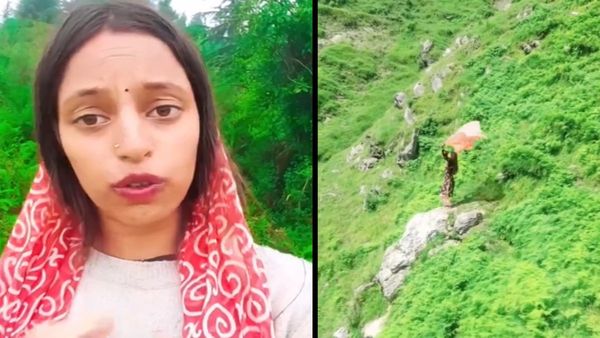 पहाड़ी पर ठुमके लगाना महिला को पड़ा भारी, डांस करते करते खाई में जा गिरी, चौंकाने वाला VIDEO VIRAL