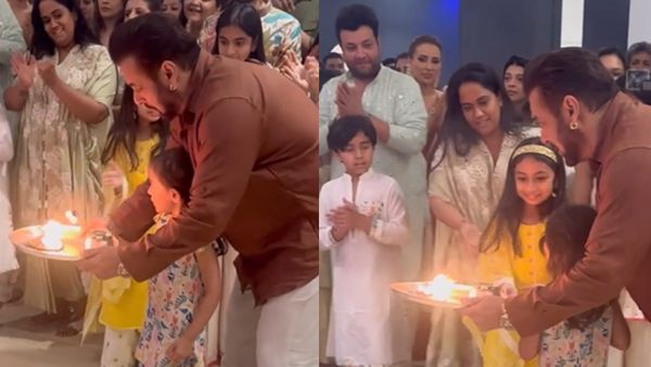 VIDEO: गणेश चतुर्थी पर भक्ति में लीन नजर आए सलमान खान, भांजी आयत के साथ की आरती