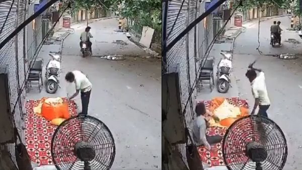 Delhi: नींद में था मजदूर, बदमाश ने की डंडे से पिटाई, CCTV में कैद हुई घटना, देखें VIDEO