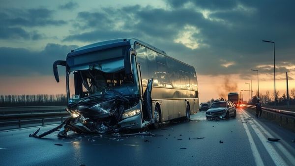 Bus Accident: लखनऊ-आगरा एक्सप्रेसवे पर खिलौने की तरह पलटी बस! शीशे चकनाचूर, सवार थे 50 यात्री, 4 घायल