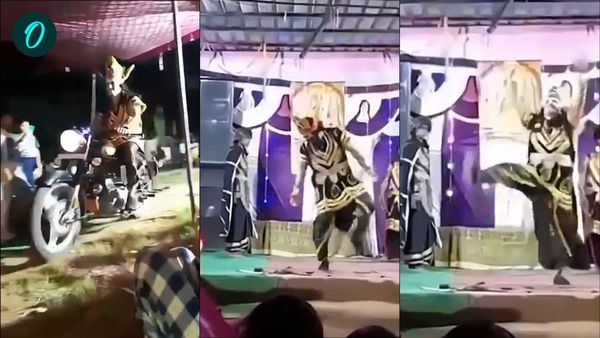 रावण ने बाइक से ली स्टेज पर एंट्री, सिद्धू मूसेवाला के गाने पर किया भांगड़ा, वायरल हुआ VIDEO