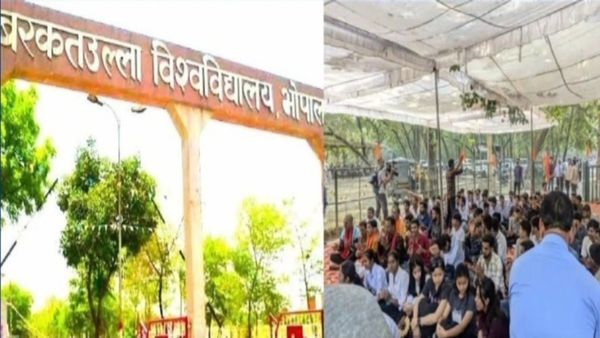 Bhopal News: बरकतउल्ला विश्वविद्यालय में विवाद, मंदिर जाने को लेकर छात्राओं से माफीनामा, ABVP का प्रदर्शन