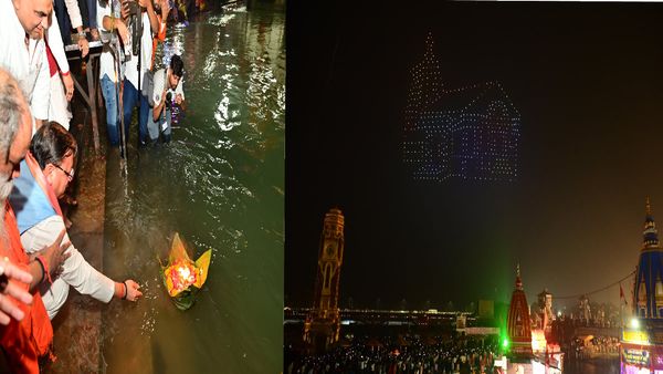 हरिद्वार में गंगा दीप महोत्सव,50 घाटों में 3 लाख 51 हजार दीप जले, 500 ड्रोन से भव्य शो आकर्षण का केन्द्र