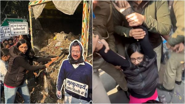 Swati Maliwal: केजरीवाल के घर के बाहर कूड़ा फेंकने पहुंची स्वाति मालीवाल, उठाकर हिरासत में ले गई पुलिस