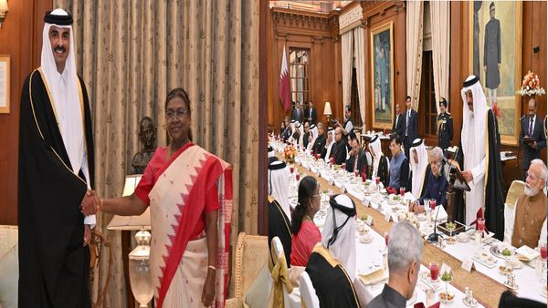 India-Qatar: राष्‍ट्रपति मुर्मू के रात्रि भोज में पहुंचे कतर के अमीर शेख, जानें भारत के लिए क्‍या-क्‍या कहा?