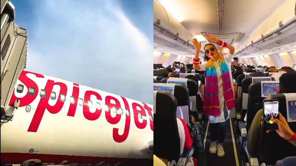Spicejet ने यात्रियों संग आसमान में मनाई अनोखी होली पार्टी, खूबसूरत क्रू मेबर्स ने किया डांस, देखें VIDEO