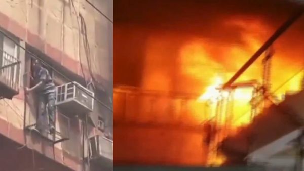 Noida Fire: नोएडा सेक्टर 18 स्थित एक बिल्डिंग में लगी भीषण आग, कूद कर जान बचाते दिखे लोग, देखें Video