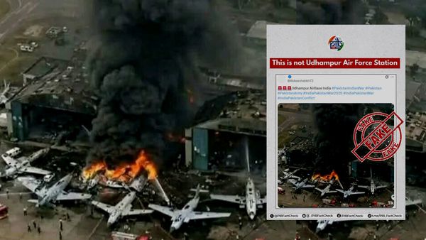 Fact Check: उधमपुर एयरबेस पर आग लगने की वायरल तस्वीर फर्जी, भारतीय वायुसेना के विमान जलने का दावा झूठा