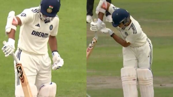 सनसनाती हुई गेंद बैट चीरकर निकल गई, बच गए जायसवाल और टूट गया बल्ला- VIDEO