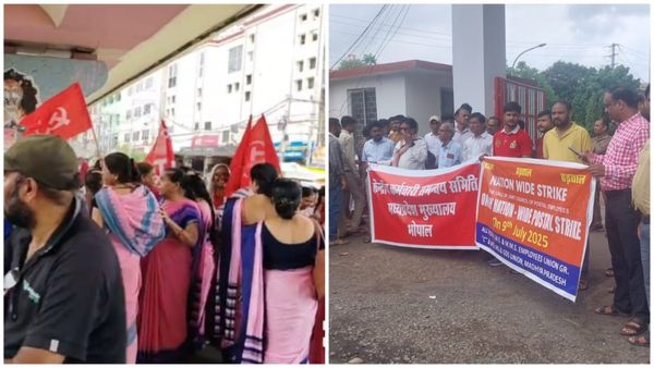 भोपाल में भारत बंद कितना असर, केंद्रीय कर्मचारी और आंगनवाड़ी कार्यकर्ताओं ने सड़कों पर उतरकर उठाई मांगें