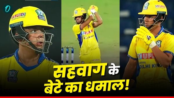 Virender Sehwag के फेवरेट गेंदबाज को बेटे आर्यवीर ने रौंदा, ठोके ताबड़तोड़ रन, वीडियो हो रहा वायरल