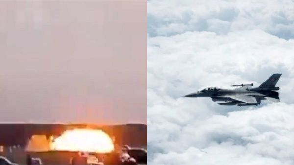 VIDEO: एयर शो की तैयारी बनी मातम: F-16 जेट जमीन से टकराकर कई मीटर घिसटा, धधकते मलबे में पायलट की मौत