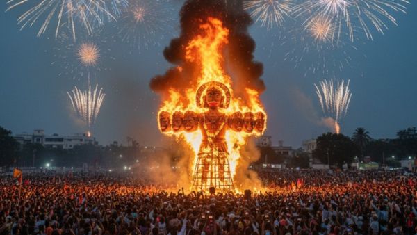 Dussehra 2025: देश भर में धूमधाम से मना दशहरा, बारिश में कहीं गल कर ढह गया रावण, कहीं जल कर हुआ खत्‍म, Video