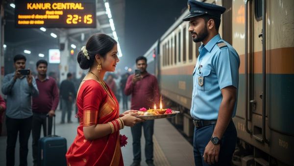 VIDEO: 'कहां मिलेगी ऐसी पत्नी', लोको पायलट पति को नहीं मिली छुट्टी तो स्टेशन पहुंचकर मनाया करवा चौथ