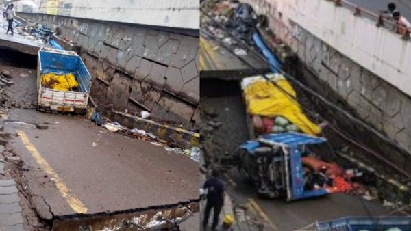 Patna में भयानक मंजर! सड़क अचानक 10 फीट धंसी, कई गाड़ियां गड्ढे में समा गईं