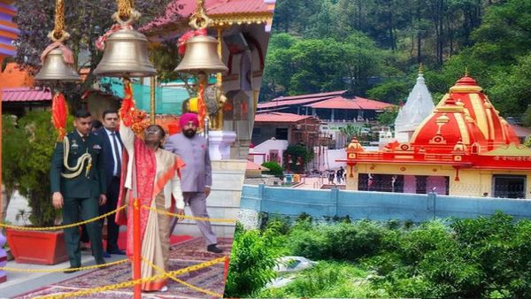 President Draupadi Murmu नैनीताल में नयना देवी मंदिर में की पूजा-अर्चना, कैंची धाम में आधा घंटे तक लगाया ध्यान
