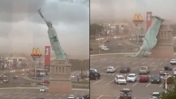 Brazil Storm Damage: ब्राजील में तूफान तेज रफ्तार हवाओं में गिरी स्टैच्यू ऑफ लिबर्टी की रेप्लिका, वीडियो वायरल