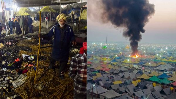 Makar Sankranti के शाही स्नान से पहले Prayagraj Magh Mela में आग का तांडव! 15 टेंट-20 दुकानें राख