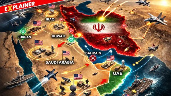 Iran-Israel War 2026: 6 देशों में 9 अमेरिकी बेस से कैसे ईरान की घेराबंदी? Trump-Netanyahu के टारगेट क्या-क्या?