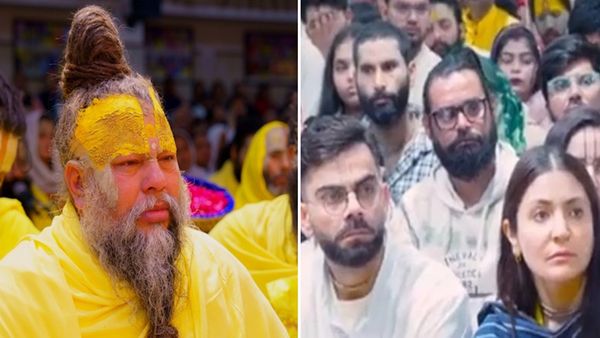 VIDEO: बेटे अकाय के जन्मदिन के बाद वृंदावन पहुंचे विराट-अनुष्का, Premanand Ji Maharaj के चरणों में टेका मत्था