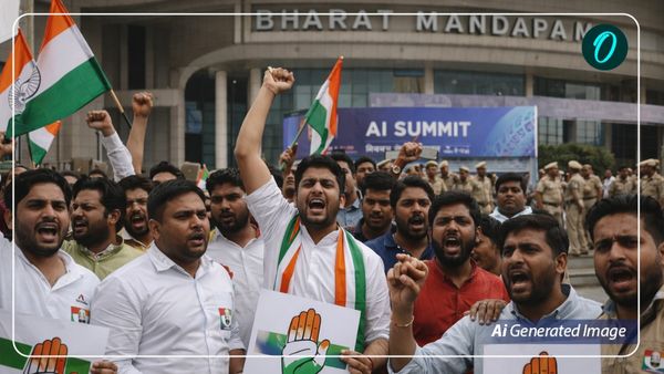 Youth Congress Protest: भारत मंडपम में AI समिट के दौरान सुरक्षा चूक, यूथ कांग्रेस का 'शर्टलेस' प्रदर्शन